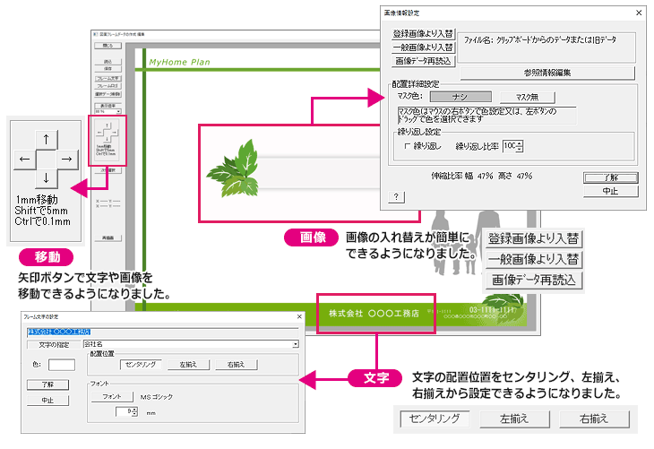 自社の内容にあわせてフレームをカスタマイズ