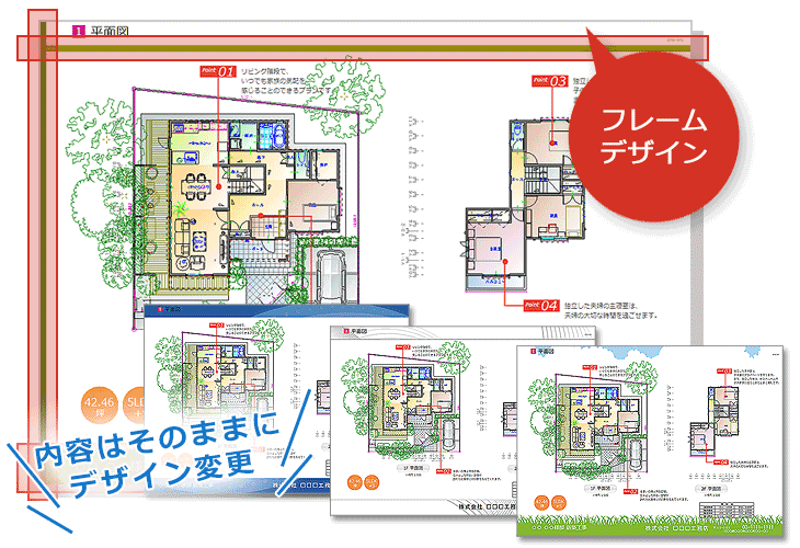 好みやイメージにあわせてプレゼンボードのデザイン変更