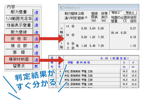 ひと目で分かる判定結果