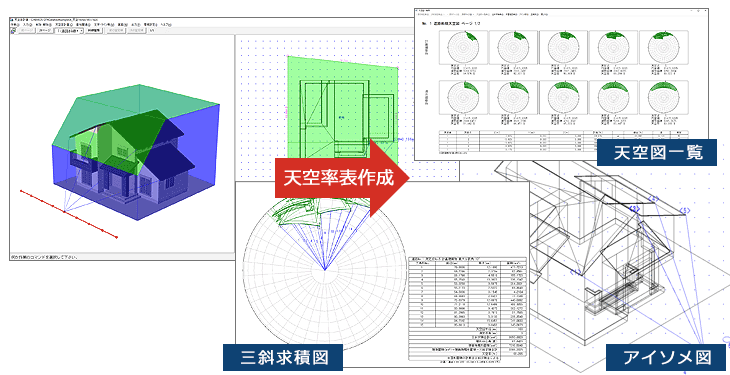 手計算では難しい「天空率」を自動計算